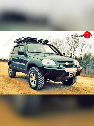 Бампер передний силовой РИФ (Без защитной дуги) Chevrolet Niva  2123 (2002-2020), Лада ВАЗ 2123 (Нива Шевроле) (2002-2021)
