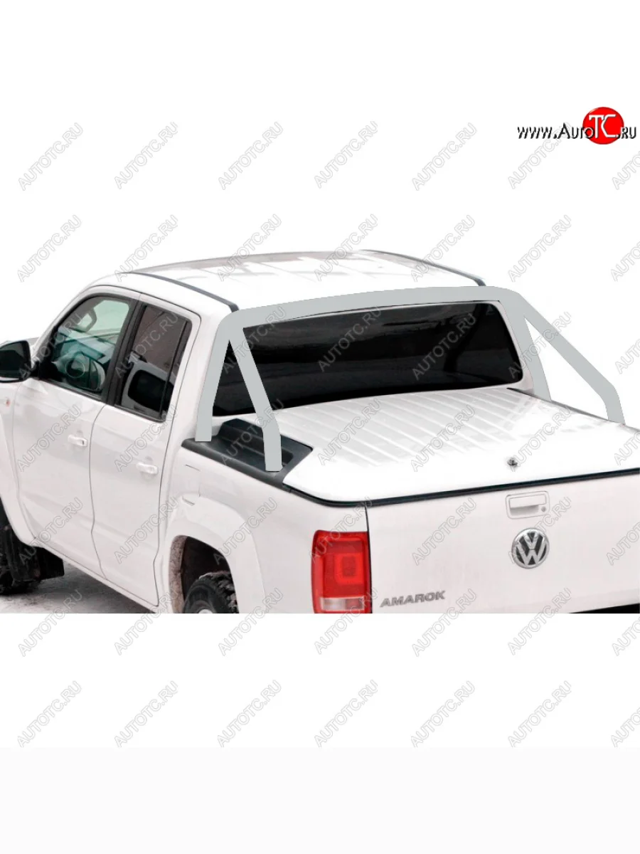 Защитная дуга багажника ТехноСфера (Техно Сфера) (Ø63,5 мм, под крышку)  Volkswagen Amarok (2009-2016) (С порошковым покрытием, Цвет: Серебристый)  В Кинешме Ивановской области