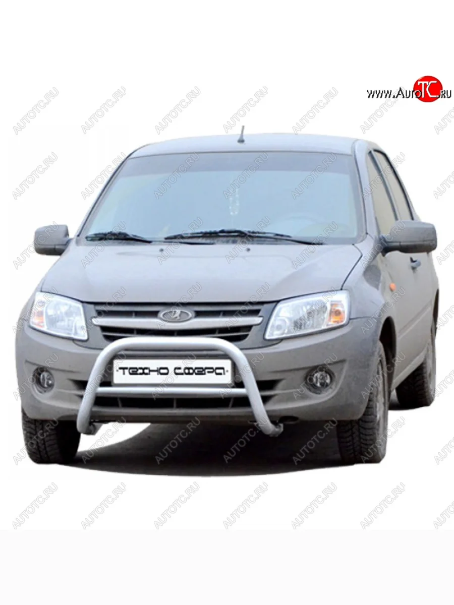 Защита переднего бампера Техно Cфера (Ø51 мм)  ВИС 2349 (2012-2018), Лада ВАЗ Гранта (2011-2017) (С порошковым покрытием, Цвет: Серебристый)  с доставкой в г. Керчь