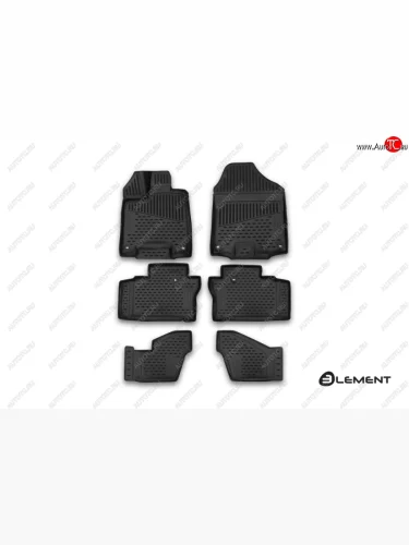 Коврики в салон Element 3D (полиуретан, 6 шт.) (Черные) Honda Pilot  YF6 (2018-2021) рестайлинг