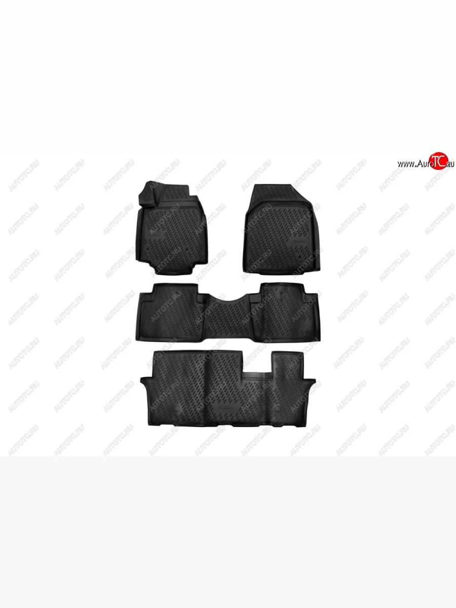 Коврики в салон Element 3D (полиуретан) Honda Pilot YF4 дорестайлинг (2008-2011) (Черные)  с доставкой в г. Пермь