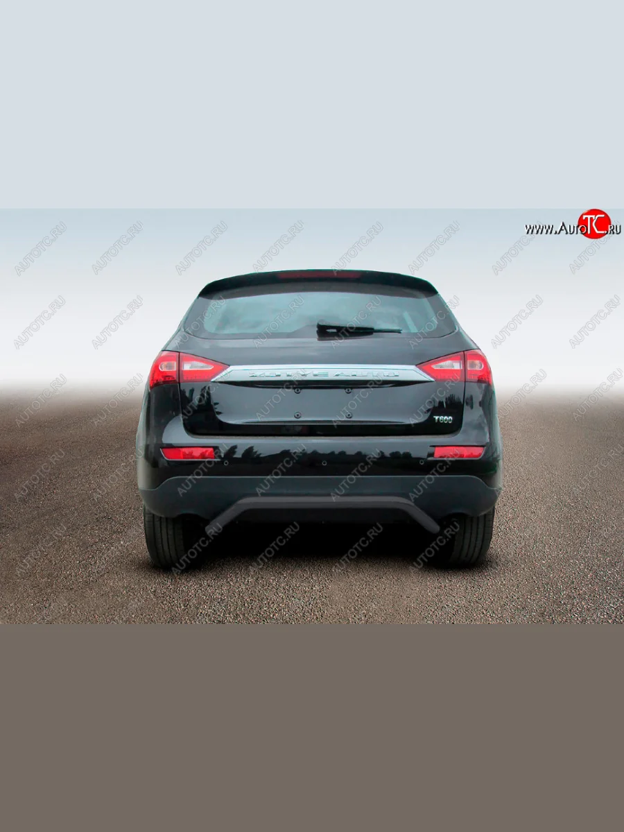 Защита заднего бампера Slitkoff (Ø57 мм, скоба)  Zotye T600 (2014-2021) (Сталь с полимерным покрытием в цвет: черный)  в Самаре Самарской области