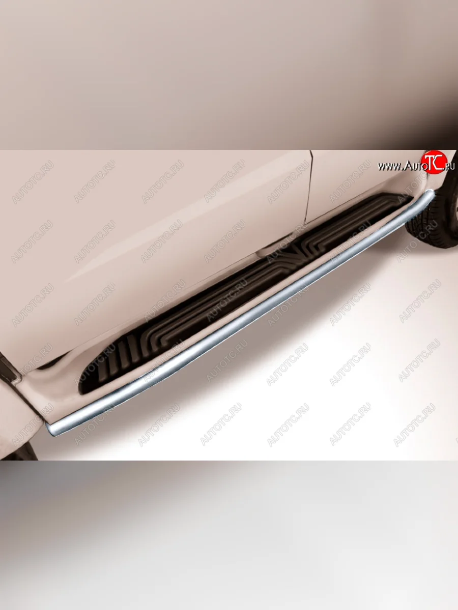 Защита порогов Slitkoff (d42 мм) Уаз Патриот 23632 1 рестайлинг пикап (2014-2016) (Сталь полимерным покрытием в цвет: серебристый)  в Перми Пермском крае