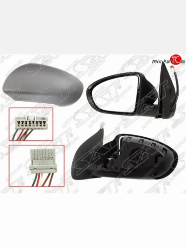 Левое боковое зеркало заднего вида SAT (5 контактов - регулировка, обогрев) Nissan Qashqai +2 1 J10 дорестайлинг (2008-2010)