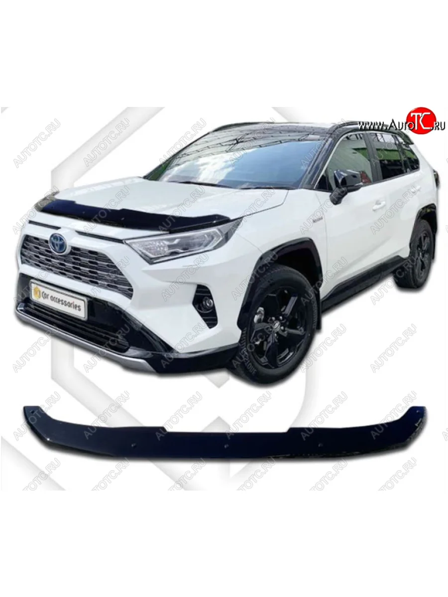 Дефлектор капота CA-Plastiс Toyota RAV4 XA50 5 дв. дорестайлинг (2018-2025) (Classic черный, Без надписи)  в Керчи Республика Крым
