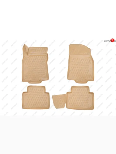 Коврики в салон Element 3D (полиуретан) (Бежевые) Nissan X-trail 3 T32 дорестайлинг (2013-2018)