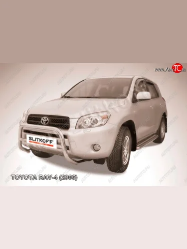 Защита переднего бампера Slitkoff (Ø57 мм, низкая) Toyota RAV4  XA305 (2005-2009) 5 дв. дорестайлинг