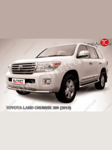 Защита переднего бампера Slitkoff (Ø76 мм) Toyota Land Cruiser 200 1-ый рестайлинг (2012-2015)