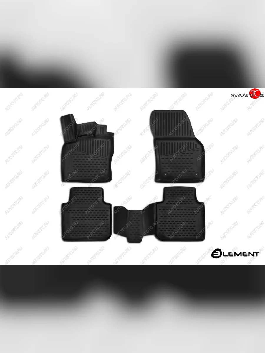 Коврики в салон Element 3D (полиуретан)  Skoda Kodiaq (2017-2021) 1 NS7 (Черные)  в Самаре Самарской области