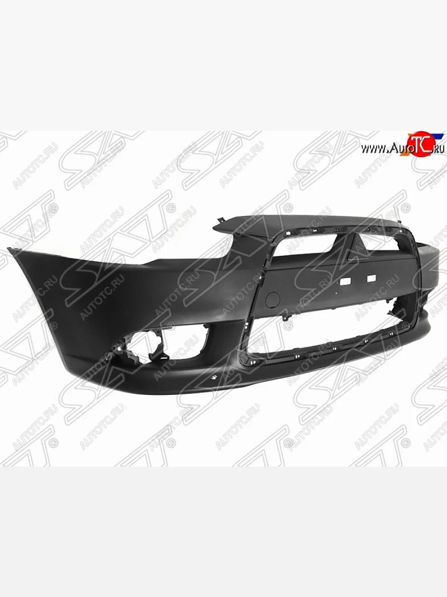 Передний бампер SAT (под две решетки) Mitsubishi Lancer 10 CY седан рестайлинг (2011-2017) (Неокрашенный)  с доставкой в г. Керчь