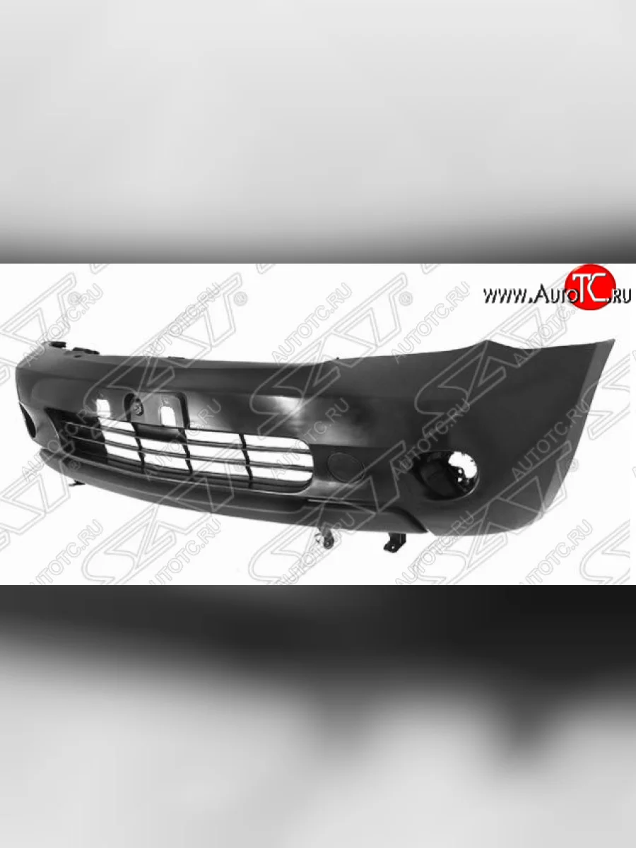 Передний бампер (под ПТФ с отверстием под крюк) SAT Toyota Ist XP60 дорестайлинг (2001-2005) (Неокрашенный)  в Самаре Самарской области