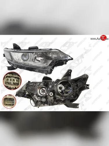 Правая передняя фара SAT (галоген, ДХО) Mitsubishi Outlander GF 2-ой рестайлинг (2015-2018)