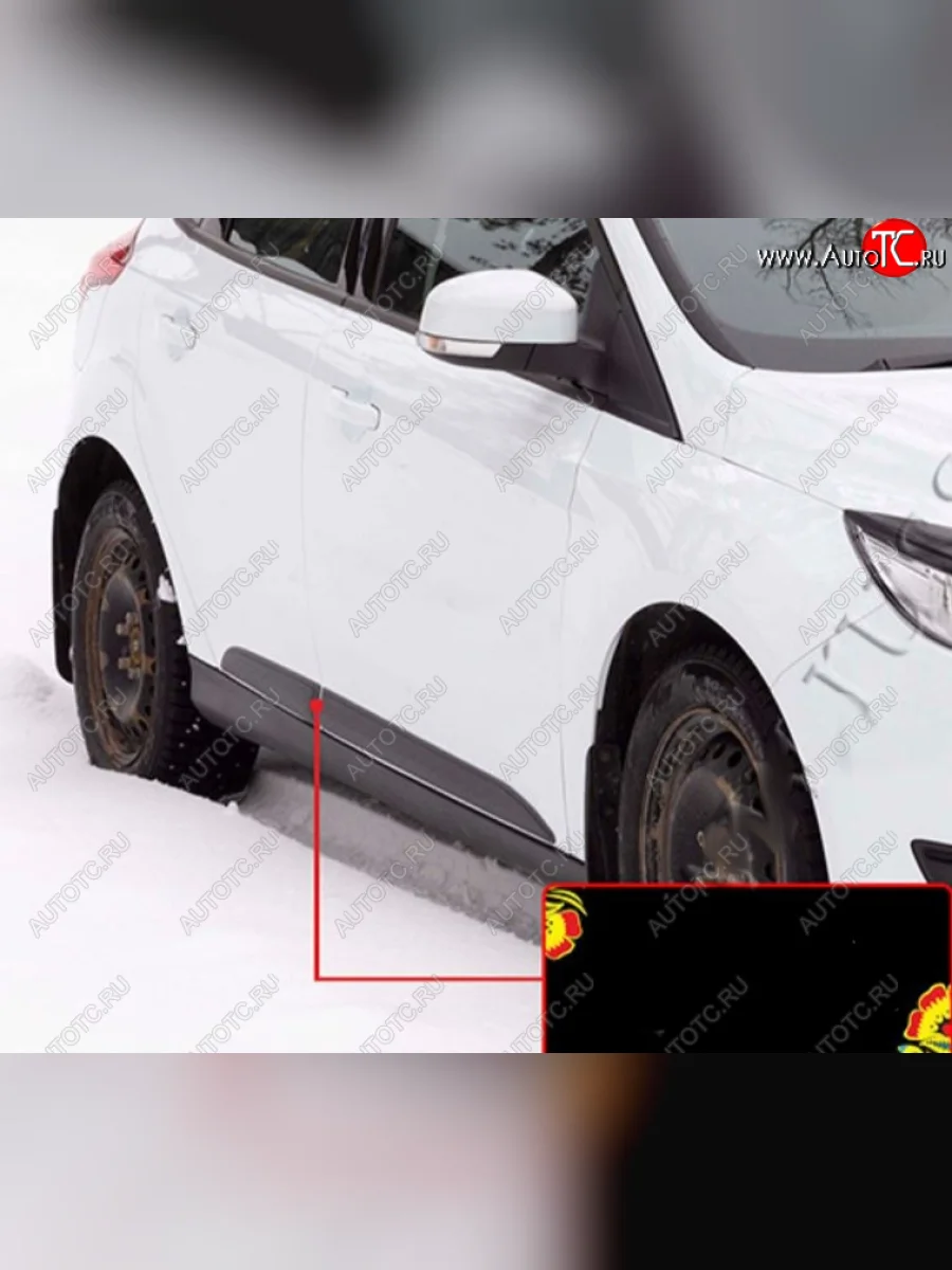 Молдинг двери задний правый RA Ford Focus 3 хэтчбэк рестайлинг (2014-2019) (Поверхность шагрень)  в Керчи Республика Крым