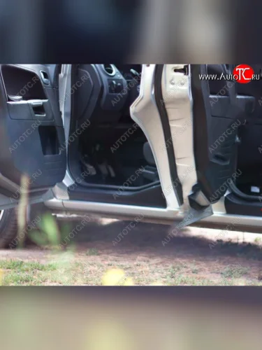 Накладки порогов в дверной проем на RA (Передние) Ford Fusion  1 (2005-2012)  рестайлинг, хэтчбэк