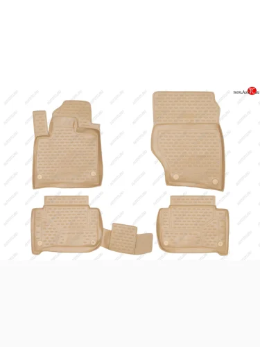 Коврики в салон на Element (полиуретан) (Бежевые) Audi Q7 4L дорестайлинг (2005-2009)