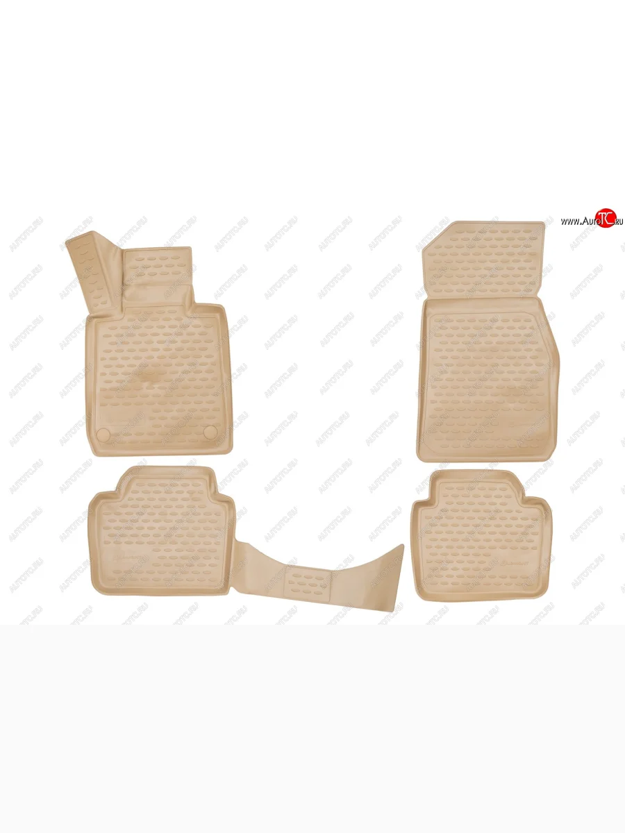 Коврики в салон на Element 3D (полиуретан) BMW 3 серия F30 седан дорестайлинг (2012-2015) (Бежевые)  с доставкой в г. Керчь