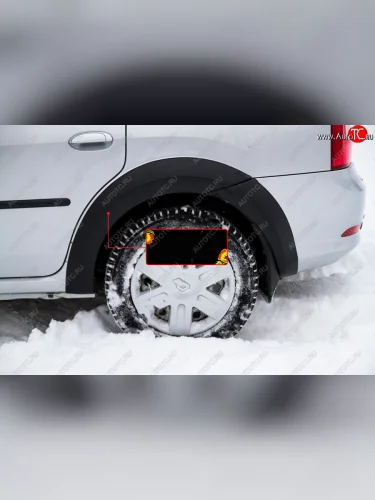 Расширитель арки RA (вылет 10 мм, задний левый) (Поверхность шагрень) Renault Logan  1 (2010-2016) рестайлинг