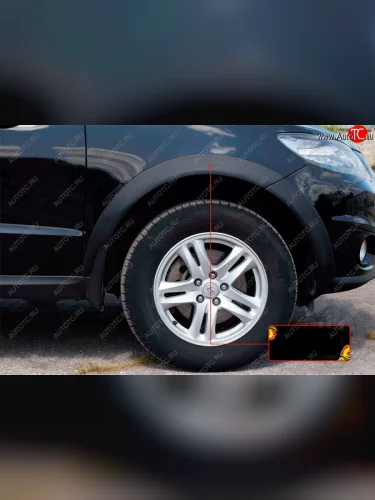 Расширитель арки RA (15 мм, передний правый) (Поверхность глянец под покраску) Hyundai Santa Fe  CM (2006-2009) дорестайлинг