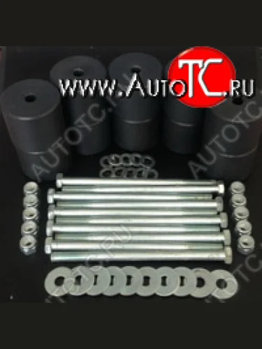 Боди лифт комплект Алком (50 мм) (черный цвет, капролон Ø70 мм) Уаз Патриот ( 3163 5 дв.,  23632,  3163 5-дв.) (2005-2025) дорестайлинг, дорестайлинг пикап, 1 рестайлинг пикап, 1-ый рестайлинг, 2-ой рестайлинг пикап