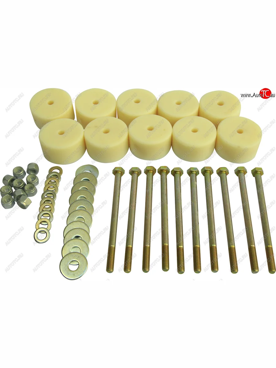 Боди лифт комплект Алком (40 мм) Mitsubishi Pajero Sport PA рестайлинг (2004-2008) (белый цвет, капролон Ø70 мм)  в Самаре Самарской области