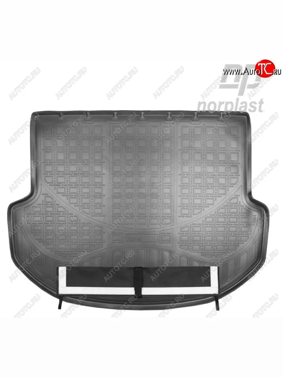 Коврик багажника Norplast Unidec (5 мест) Hyundai Santa Fe DM рестайлинг (2015-2019) (Черный с погрузочным ковриком (фартуком))  в Самаре Самарской области