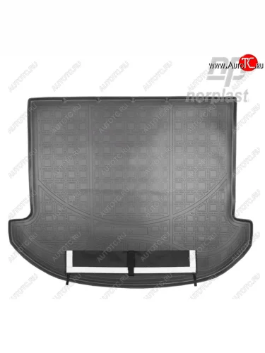 Коврик багажника Norplast (7 мест) (Черный с погрузочным ковриком (фартуком)) Hyundai Santa Fe DM дорестайлинг (2012-2016)