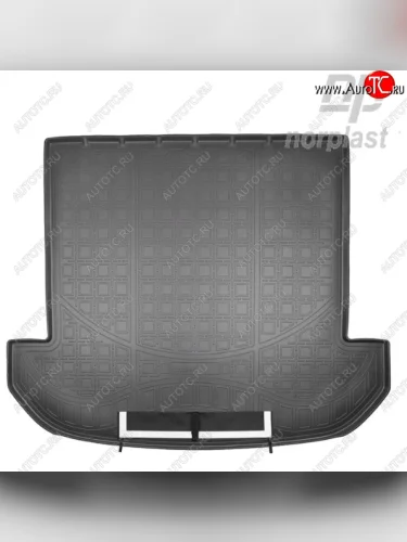 Коврик багажника Norplast (7 мест, сложенный 3 ряд) (Черный, с погрузочным ковриком (фартуком)) KIA Sorento UM/Prime дорестайлинг (2014-2018)