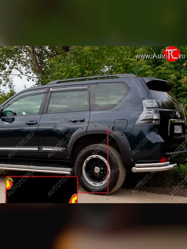 Расширитель арки RA (вылет 30 мм, задний левый) (Поверхность шагрень) Toyota Land Cruiser Prado  J150 (2009-2013) дорестайлинг