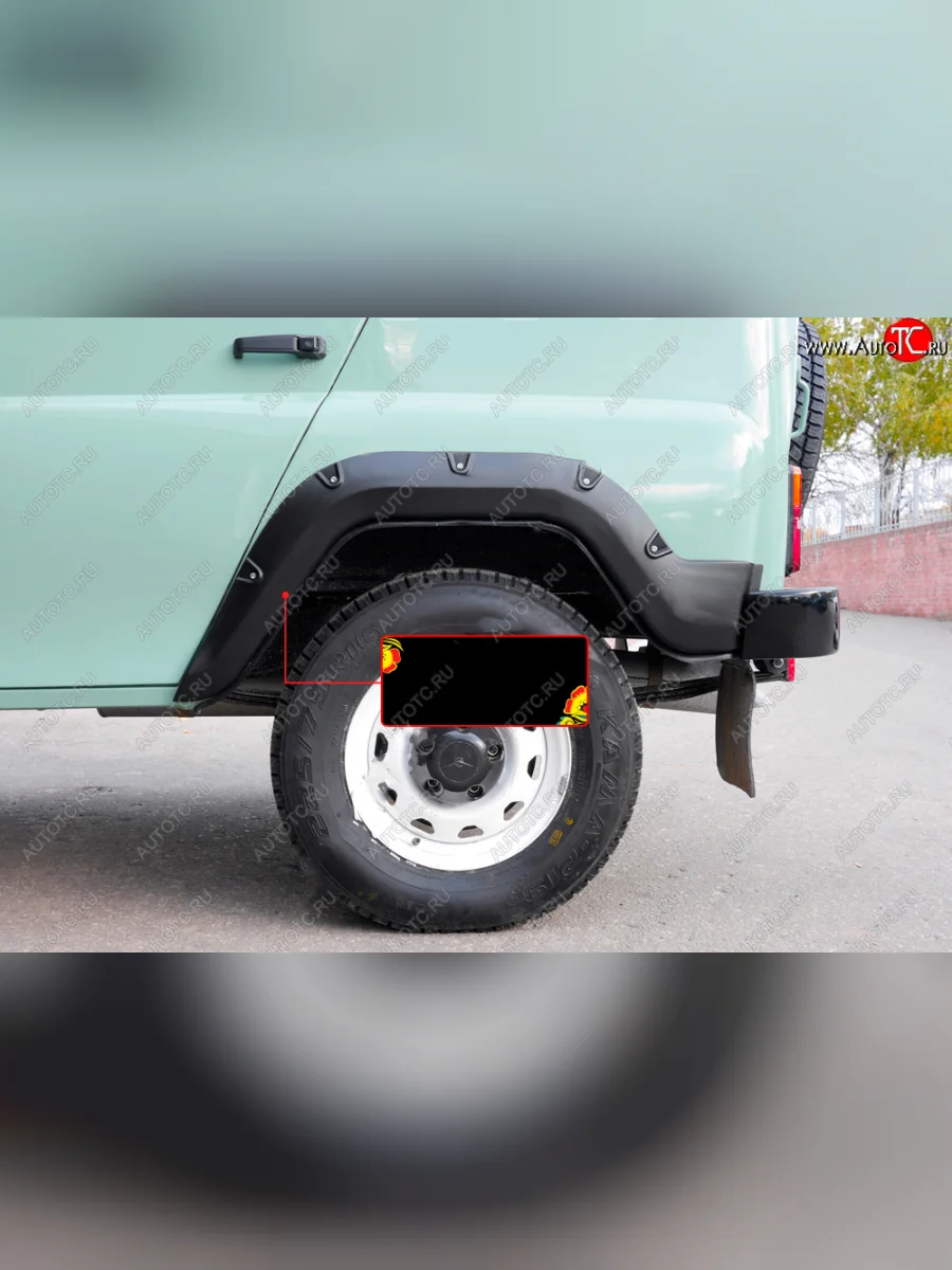 Расширитель арки RA (50 мм, задний левый) Уаз 469 (1972-2011) (Поверхность глянец под покраску, Неокрашенный)  в Воронеже Воронежской области