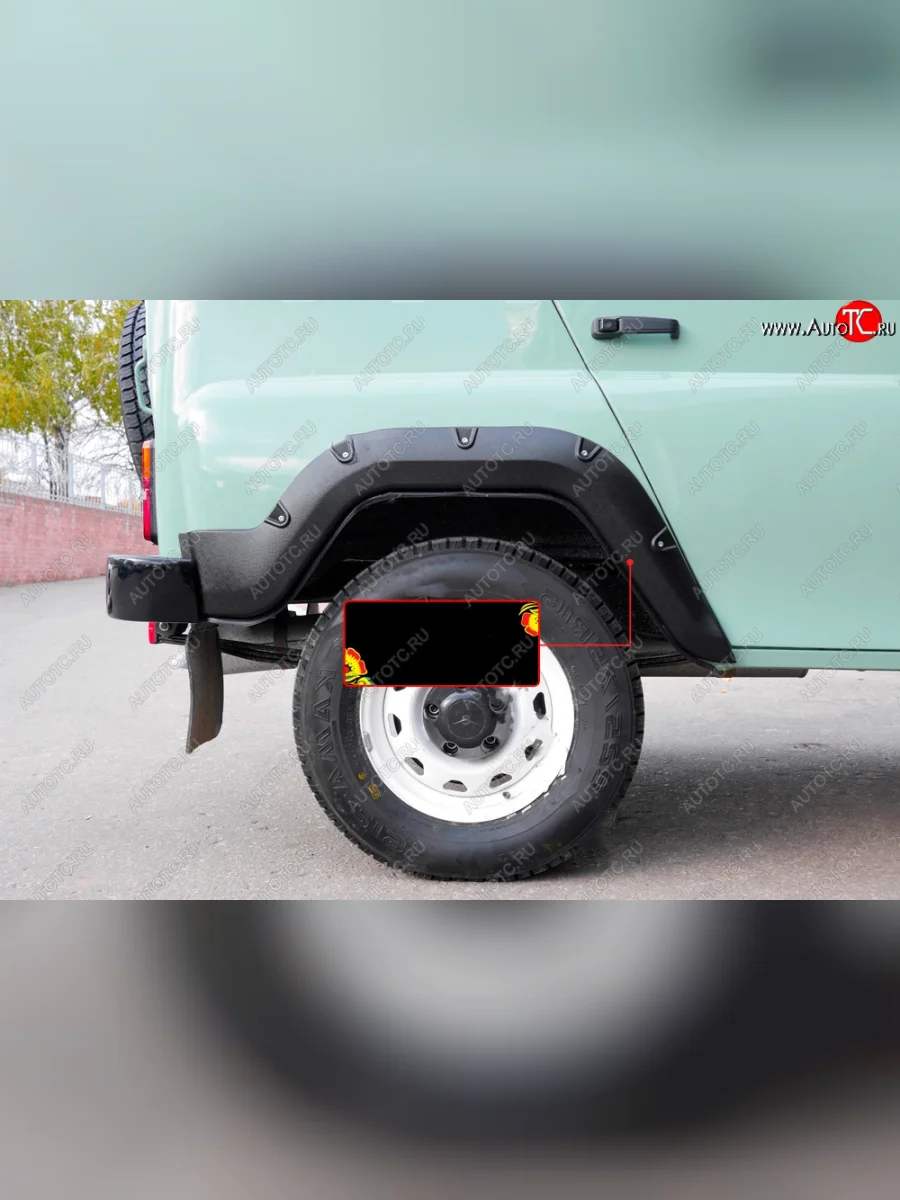Расширитель арки RA (50 мм, задний правый) Уаз 315195 Хантер (2003-2025) (Поверхность шагрень)  в Перми Пермском крае