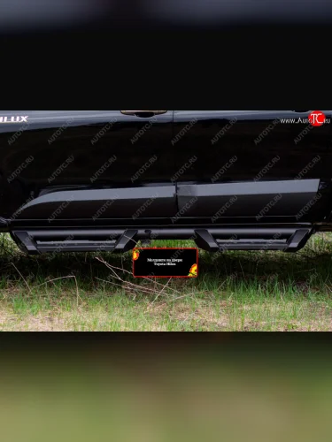Молдинги дверей RA (комплект) (Поверхность шагрень) Toyota Hilux  AN120 (2016-2020) дорестайлинг