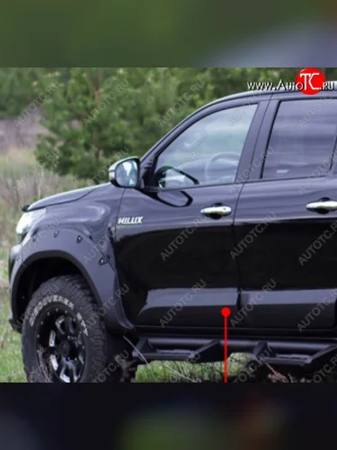 Молдинг двери RA (передний левый) (Поверхность глянец под покраску) Toyota Hilux  AN120 (2016-2020) дорестайлинг