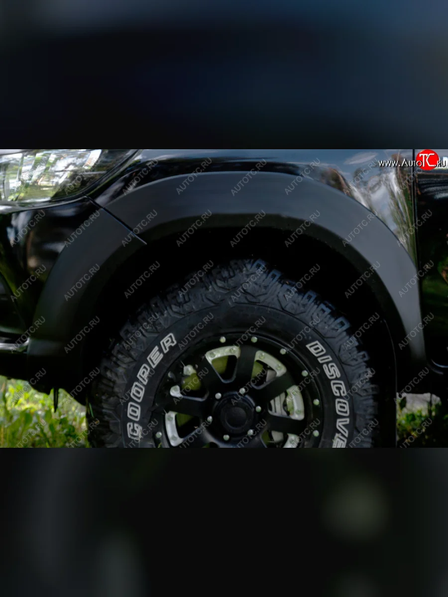 Расширитель арки RA (вылет 25 мм, передний левый) Toyota Hilux AN120 дорестайлинг (2016-2020) (Поверхность глянец под покраску, Неокрашенный)  в Керчи Республика Крым