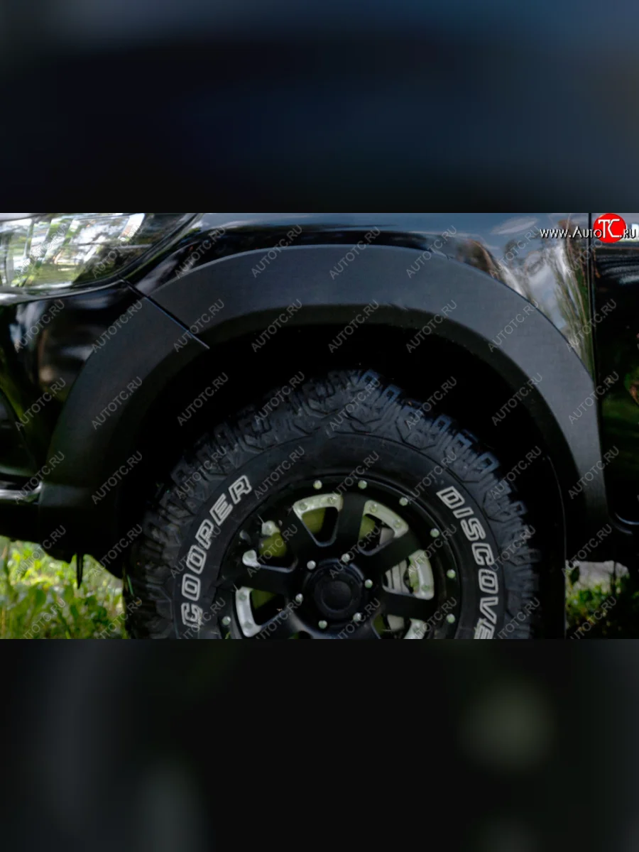 Расширитель арки RA (вылет 25 мм, передний левый) Toyota Hilux AN120 дорестайлинг (2016-2020) (Поверхность шагрень)  в Керчи Республика Крым