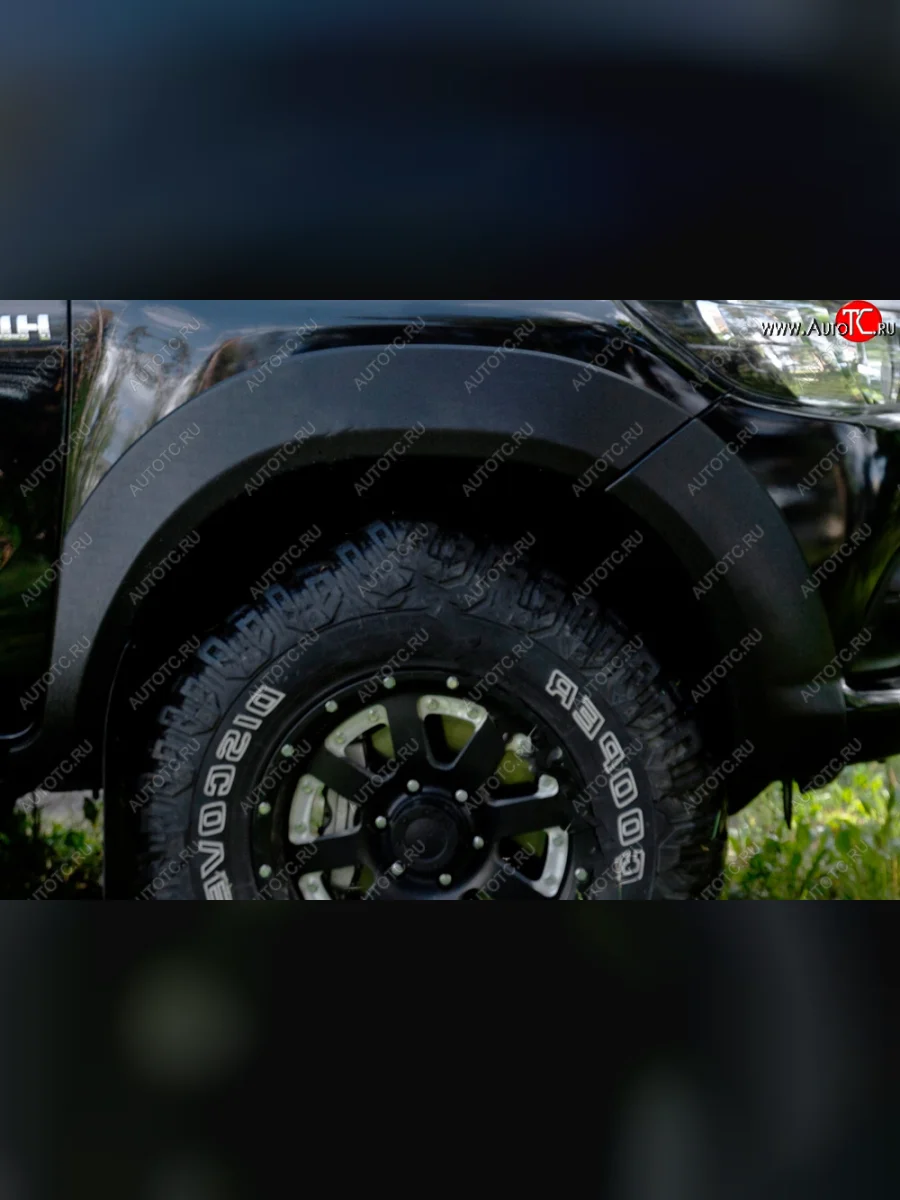 Расширитель арки RA (вылет 25 мм, передний правый) Toyota Hilux AN120 дорестайлинг (2016-2020) (Поверхность шагрень)  в Перми Пермском крае