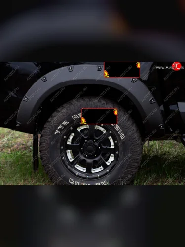 Расширитель арки RA (вылет 50 мм, задний правый) (Поверхность шагрень) Toyota Hilux  AN120 (2016-2020) дорестайлинг