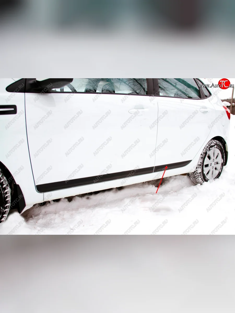 Молдинг двери RA (вариант 1, задний левый) KIA Rio 3 QB дорестайлинг седан (2011-2015) (Поверхность глянец под окраску, Неокрашенный)  в Самаре Самарской области