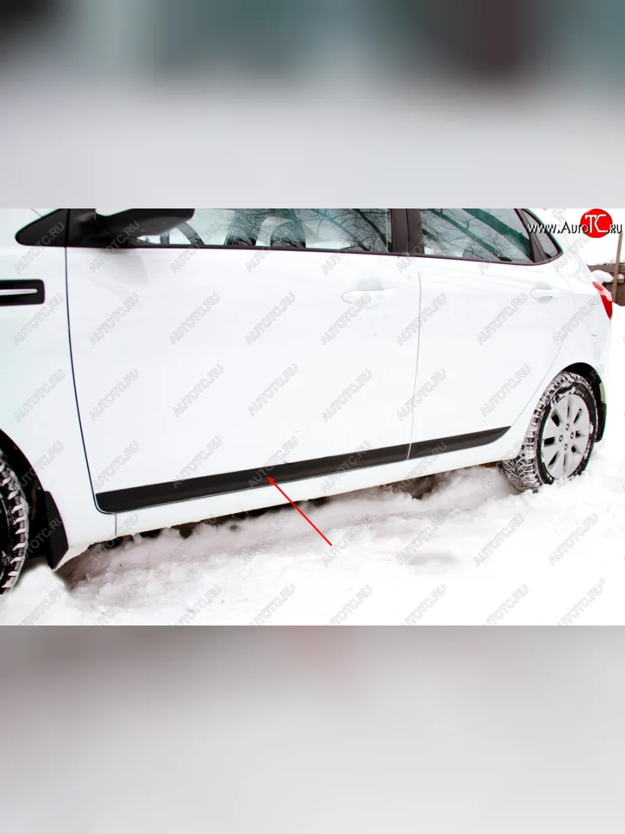 Молдинг двери RA (вариант 1, передний левый) KIA Rio 3 QB дорестайлинг седан (2011-2015) (Поверхность глянец под окраску, Неокрашенный)  в Самаре Самарской области