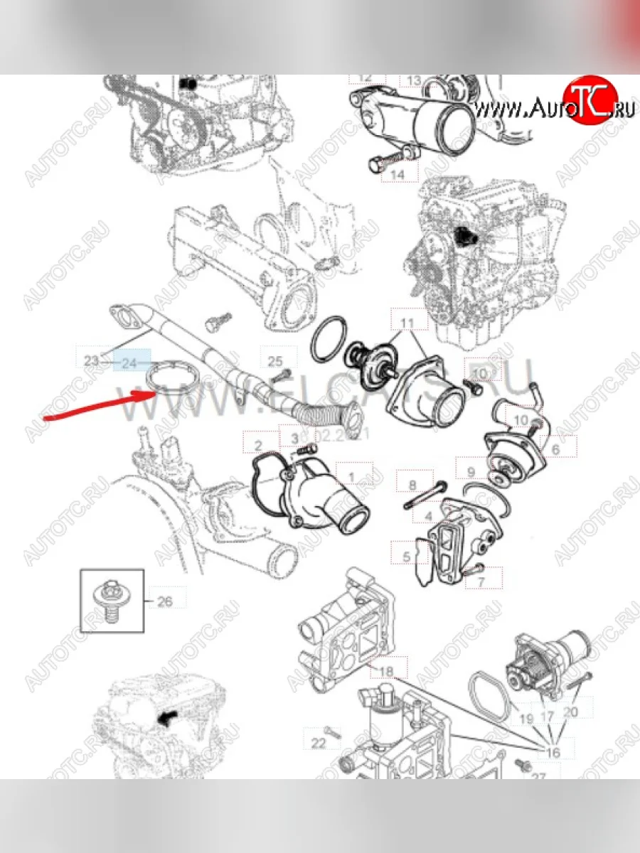 Уплотнительное кольцо маслопровода GM (дв. Z16XEP, к корпусу масляного фильтра) Opel Astra H универсал рестайлинг (2007-2015)  с доставкой в г. Керчь