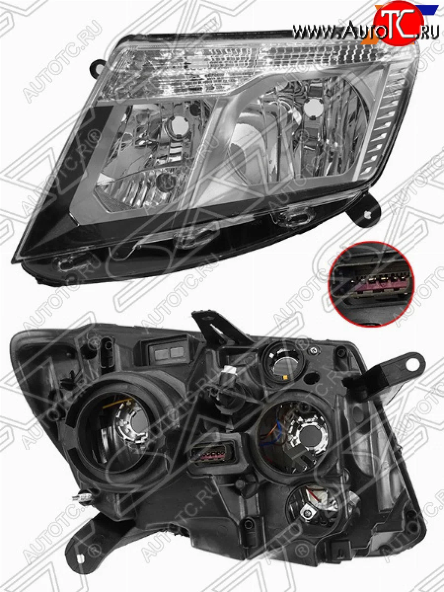 Левая передняя фара SAT (светлый хром)  Nissan Terrano (2016-2022) D10  в Самаре Самарской области