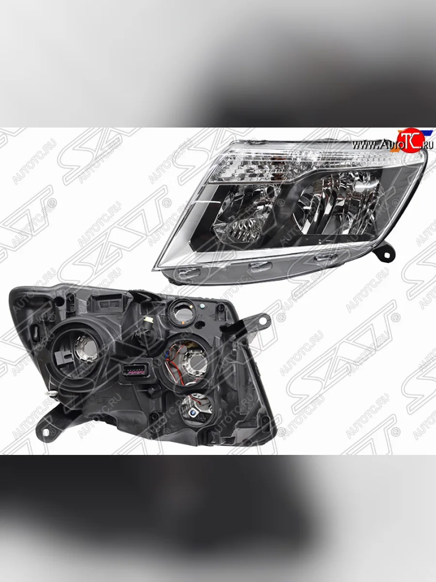 Левая передняя фара SAT (темный хром) Nissan Terrano D10 рестайлинг (2016-2022)  в Керчи Республика Крым