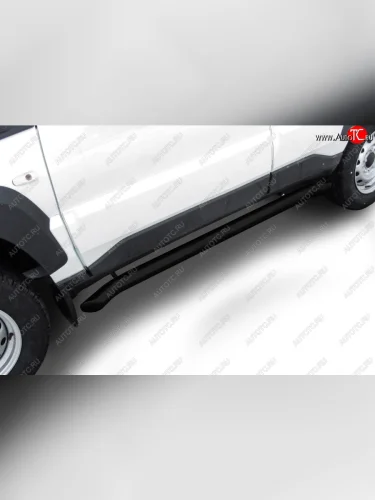 Защита порогов Slitkoff (Ø 57 мм). (Сталь полимерным покрытием в цвет: черный) Лада ВАЗ Нива Трэвел (2021-2025) (212300-80)