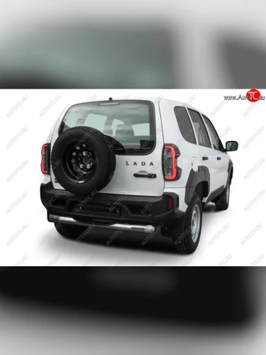 Защита заднего бампера Slitkoff (Ø 76 мм, с проступью) Лада ВАЗ Нива Трэвел (2021-2025) (212300-80)