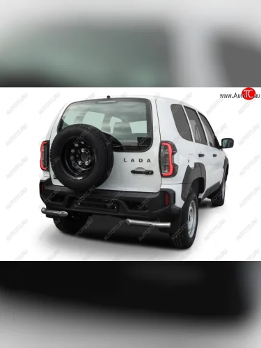 Защита заднего бампера Slitkoff (Ø 57 мм, уголки) Лада ВАЗ Нива Трэвел (2021-2025) (212300-80)