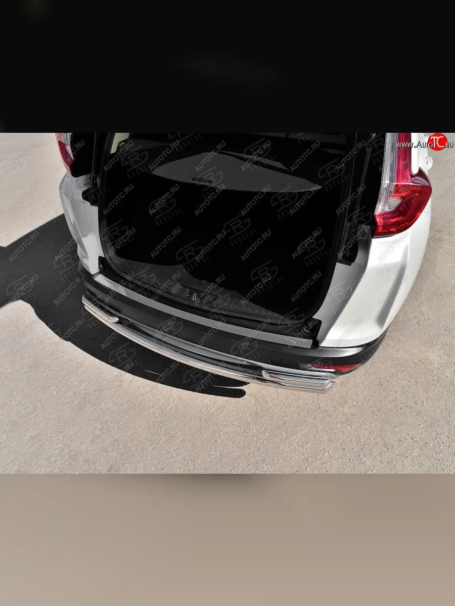 Защитная накладка заднего бампера на Russtal Honda CR-V RW,RT дорестайлинг (2016-2020) (Нержавейка полированная)  в Керчи Республика Крым