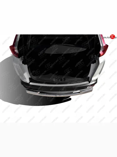 Защитная накладка заднего бампера на Russtal (Нержавейка шлифованная) Honda CR-V RW,RT дорестайлинг (2016-2020)