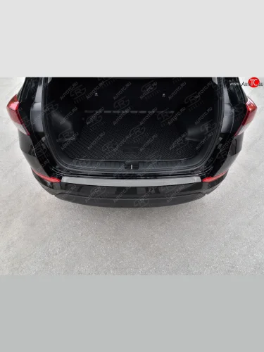 Защитная накладка заднего бампера на Russtal (Нержавейка полированная) Hyundai Tucson TL дорестайлинг (2015-2018)