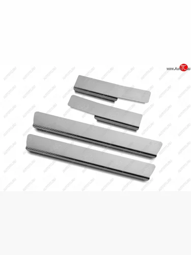 Накладки порожков салона Russtal (Нержавейка полированная) Mazda 3/Axela BM дорестайлинг, хэтчбэк (2013-2016)