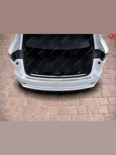 Защитная накладка заднего бампера на Russtal (Нержавейка полированная) Porsche Cayenne PO536 (2018-2025)