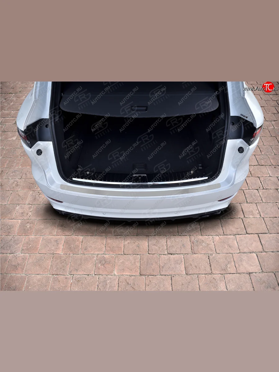 Защитная накладка заднего бампера на Russtal Porsche Cayenne PO536 (2018-2025) (Нержавейка шлифованная)  в Керчи Республика Крым